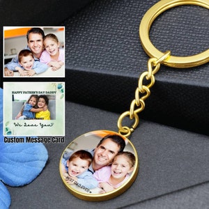 Personalized Photo Keychain for Dad: Custom Engraved Keepsake