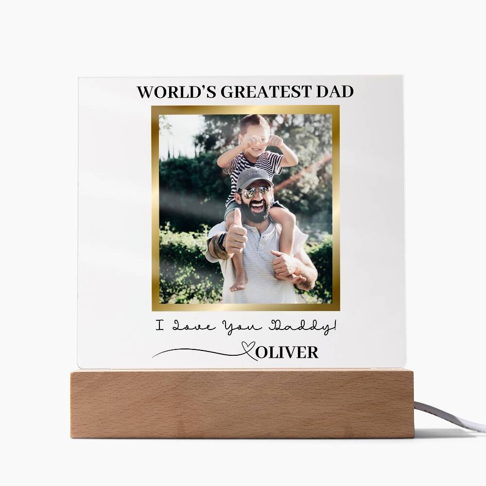 Custom Personalized Dad Wooden Plaque - Gift Idea For Father's Day main image 1
