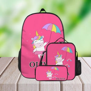 Custom Backpack For Kids, Backpack And Lunch Bag Set, School Bag For Kids, Girls Backpacks, Personalized Backpack For Girls