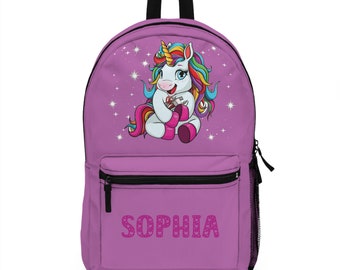 Personalized Backpack For Girls, Kids Personalized Backpack, Cute Unicorn Backpack