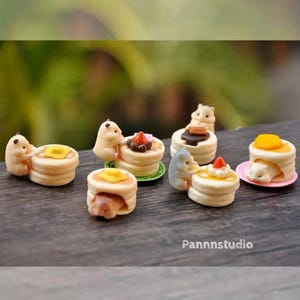 Hamsters are eating the dessert, Toys or Gashapons, Genuine little displays for decoration, birthday gift