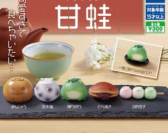 TOMY Frogs foodies collection, Japan Toys or Gashapons, Genuine little displays for decoration, birthday gift