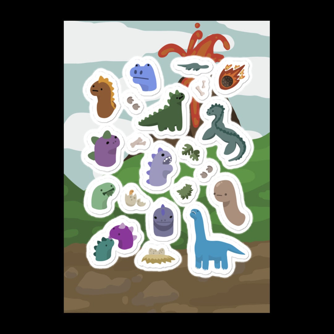 Dinosaur Sticker Sheet Etsy