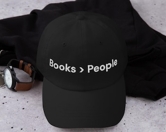 Books > People Embroidered Dad Hat: Introvert Bookworm Gift
