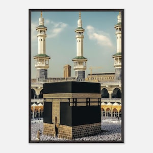 Framed Masjid al-Haram Poster - Elegant Portrait of Kaaba | Ready-to-Hang Wall Art