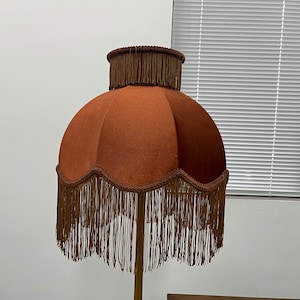Brown Velvet Fringe Lamp Shade , Victorian Lampshade For Table Lamp Luxury Lamp Shades,Home Decorative Lamp Cover