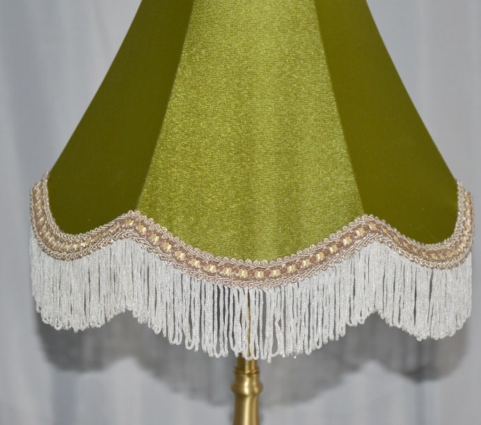 Green Silk Lampshades With Tassels Vintage Lampshade for Etsy