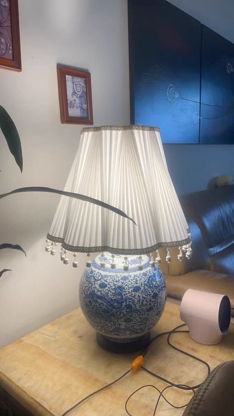 Large White Silk Lamp Shades Vintage Lampshades for Table Etsy