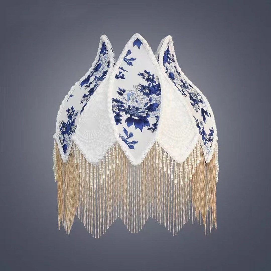 Blue and White Porcelain Lampshades Vintage/retro Lamp Etsy