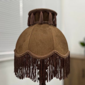 Retro Lamp Shade With Tassels, Velvet Victorian Lampshade For Table/Desk Lamp , Vintage Luxury Lamp Shades