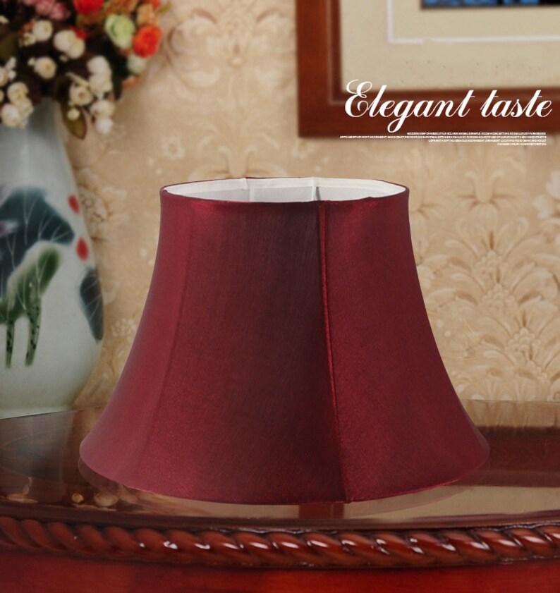 Wine Red Fabric Lamp Shades Vintage Lampshade for Table Lamp Etsy