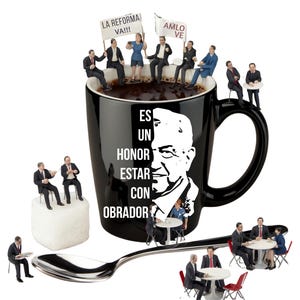 Pejemania.com Taza de AMLO, Mug de Andres Manuel Lopez Obrador Presidente de Mexico "Es un Honor estar con Obrador"