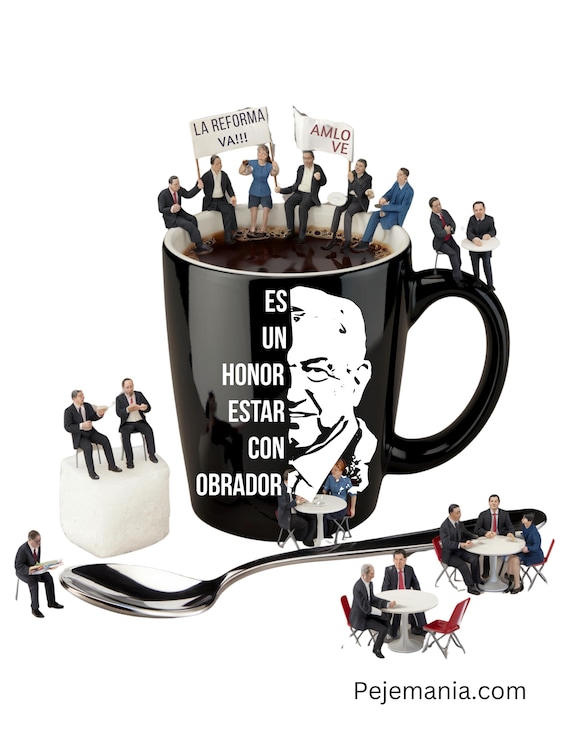 HOSALA -325 ml - Tazza da caffè Es Un Honor Estar Con Obrador, AMLO Presidente Unidos Mexicanos, tazza da caffè presidente del Messico AMLO, tazza da caffè ispanica messicana in ceramica lucida