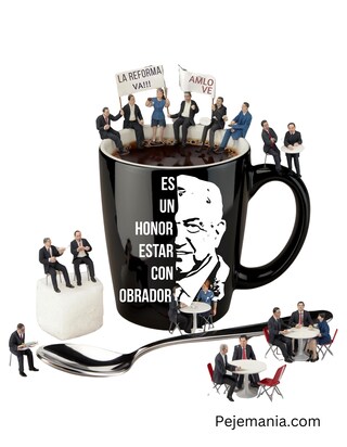 Tazza Da Caffè AMLO Presidente Unidos Mexicanos 325 Ml - Ceramica Lucida, Stampa Fronte/retro - Regalo Messicano Per Famiglia E Amici