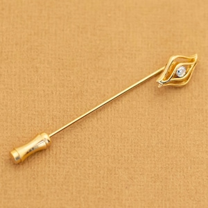 Vintage Storm&#39;s Eye Gold Tone Abstract Rhinestone Stick Pin - Y3