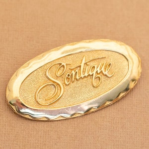 Vintage Sontique Oval Emblem Gold Tone Brooch - Y13