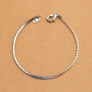 Vintage Stylish Silver Tone Razor Links Bracelet 7 1/2 inch - Y17