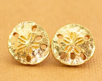 Vintage Gold Tone Circular Floral Design Stud Earrings - Y18