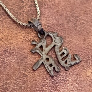 18 inch, Vintage Sterling Symbolic Character Necklace - Y28