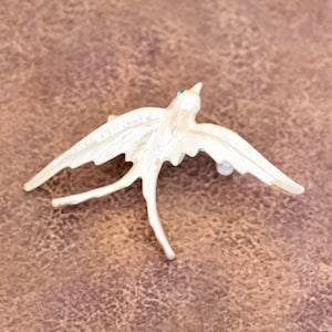 Vintage Art Nouveau Silver Tone Bird Brooch - Y27