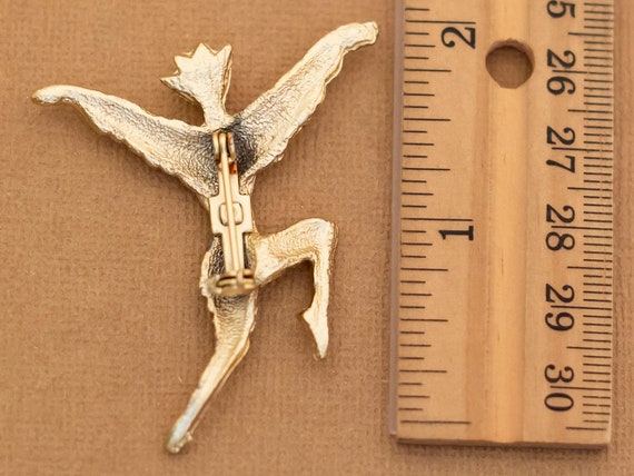 Vintage Gold Tone Dancing Figure Elegant Brooch -… - image 2