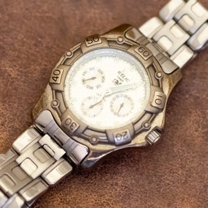 8 inch, Vintage Silver Tone Chain Link Watch by Relic - Y25