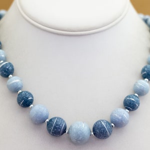 24 inch, Vintage Abstract Blue Beads Stylish Beaded Necklace - Y29