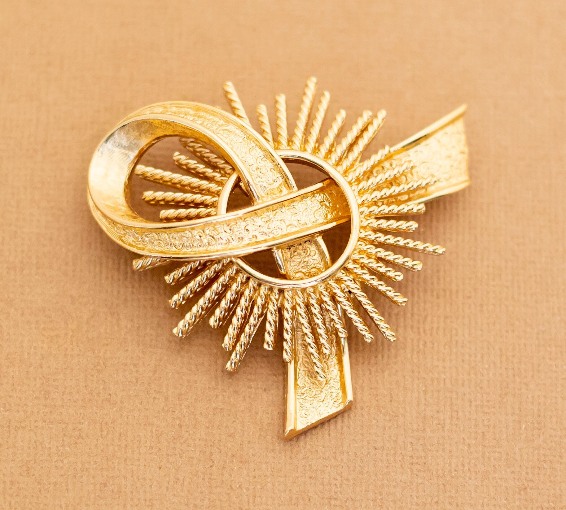 Broche Créateur Monet - Alliage Doré Et Argenté - Bijou Vintage - Occasion Très Bon État