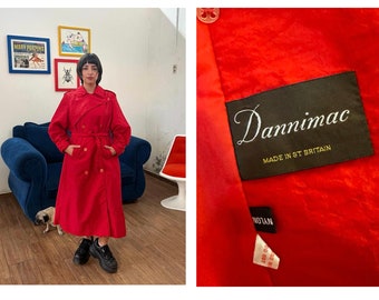 Trenchcoat DANNIMAC des années 1970 / trench-coat des années 70 / manteau vintage rouge / Made in GT Britain/ Taille 36 EUR 10 Go