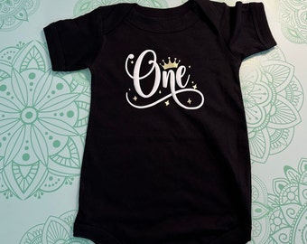 Baby Onesie, Unicorn or One for 1 year Baby Milestone