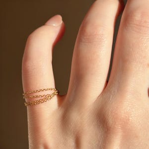 Layered Chain Pinky Ring, 14k Gold Filled or Sterling Silver, Minimalist Jewelry