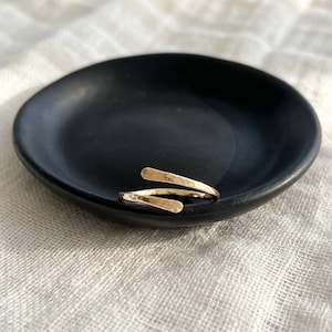 Hammered Bypass Thumb Ring, 14k Gold Filled or Sterling Silver, Open Adjustable Everyday Band