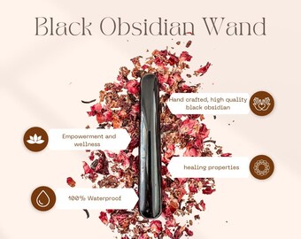 Black Obsidian Crystal Yoni Wand for Grounding and Protection - Natural Healing Tool for Intimate Wellness, Release, and Empowerment