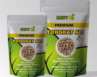 Tongkat Ali Extract - Pure Natural Organic - 500 mg Vegan capsules