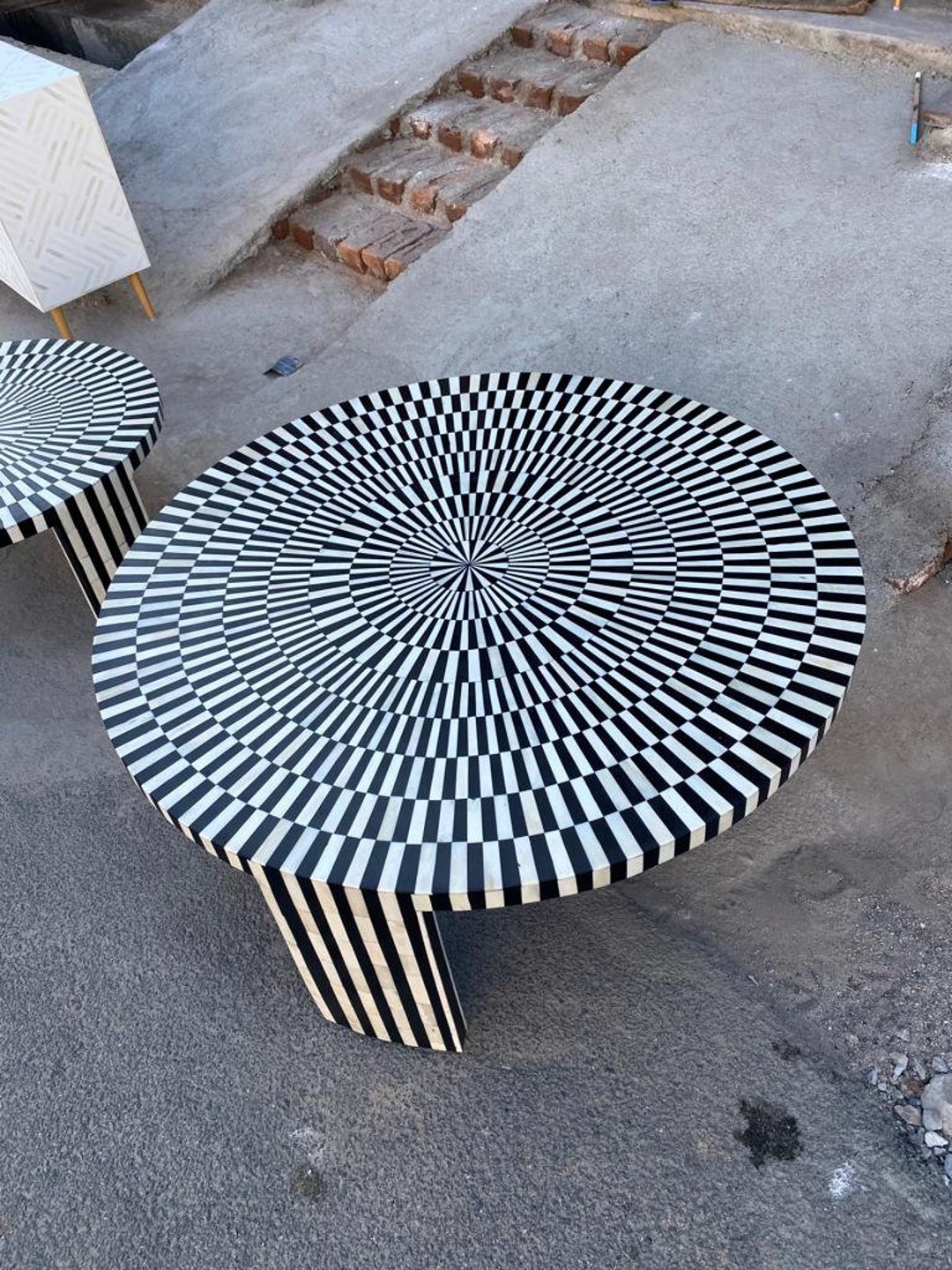 Bone Inlay Circular Table Bone Inlay Round Table, Bone Inlay Center Table, Coffee Table Round ...