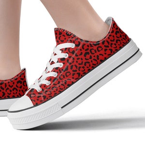 Red cheetah print shoes hot sale