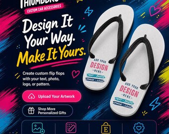 Flip Flops for Women & Men Custom Bulk Flip Flops for Wedding Guests Personalized Beach Flip Flop Sandal Any Text Photo Logo Pattern Name