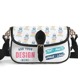 Benutzerdefinierte Umhängetasche mit Kette, personalisierte Geldbörse für Damen, PU-Leder, verstellbare Satteltasche, beliebiger Text, Foto, Bild, Logo, Monogramm