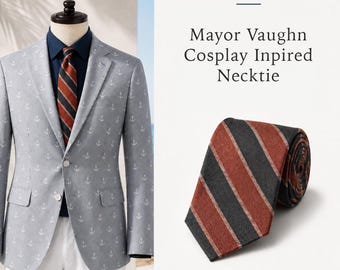 Mayor Vaughn's Striped Tie Cosplay Necktie