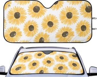 Watercolor Sunflower Sun Shades New Car Gift Summer Flower Auto SunShade Floral Themed Windshield Cover Cute Vehicle Accessories for Women
