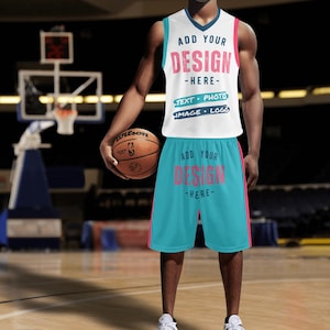 Custom Basketball Uniform Unisex Adult Basketball Jersey & Shorts 2 Piece Matching Set Hoops Gift for Basketball Lovers Fans Sport Team Logo