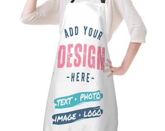 Custom Apron Printed Personalized Apron Chef Apron Ladies Apron Beauty Apron Kitchen Apron BBQ Apron with Logo Text Photo Wedding Aprons