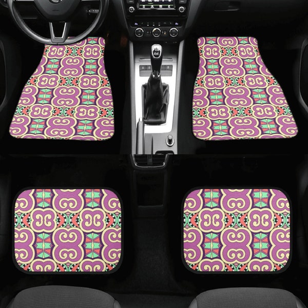 Aztec Tribal Floor Mats for Vehicle Geometric Mayan Car Floor Mats Front or Full Set Truck SUV Boho Native American Mexican Mayan Inca Gift