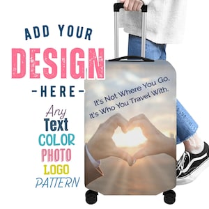 Funda de equipaje personalizada, funda elástica personalizada para maletas, 4 tamaños, fundas de equipaje lavables, regalo de viaje duradero para vacaciones familiares