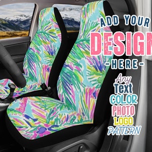 Personalized Car Seat Covers for Vehicles Front or Full Set Custom Car Seat Cover SUV Van Truck Design Your Own Car Accessories Gift