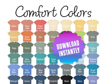 Comfort Colors Color Mockup Chart Comfort Color Color Chart Mockup All Comfort Colors Colors, Instant Digital Download, Commercial Use