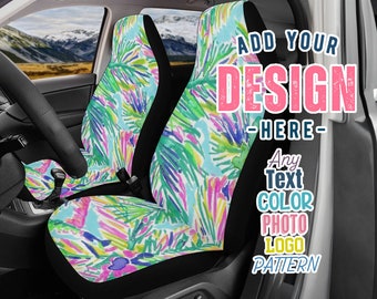 Personalized Car Seat Covers for Vehicles Front or Full Set Custom Car Seat Cover SUV Van Truck Design Your Own Car Accessories Gift