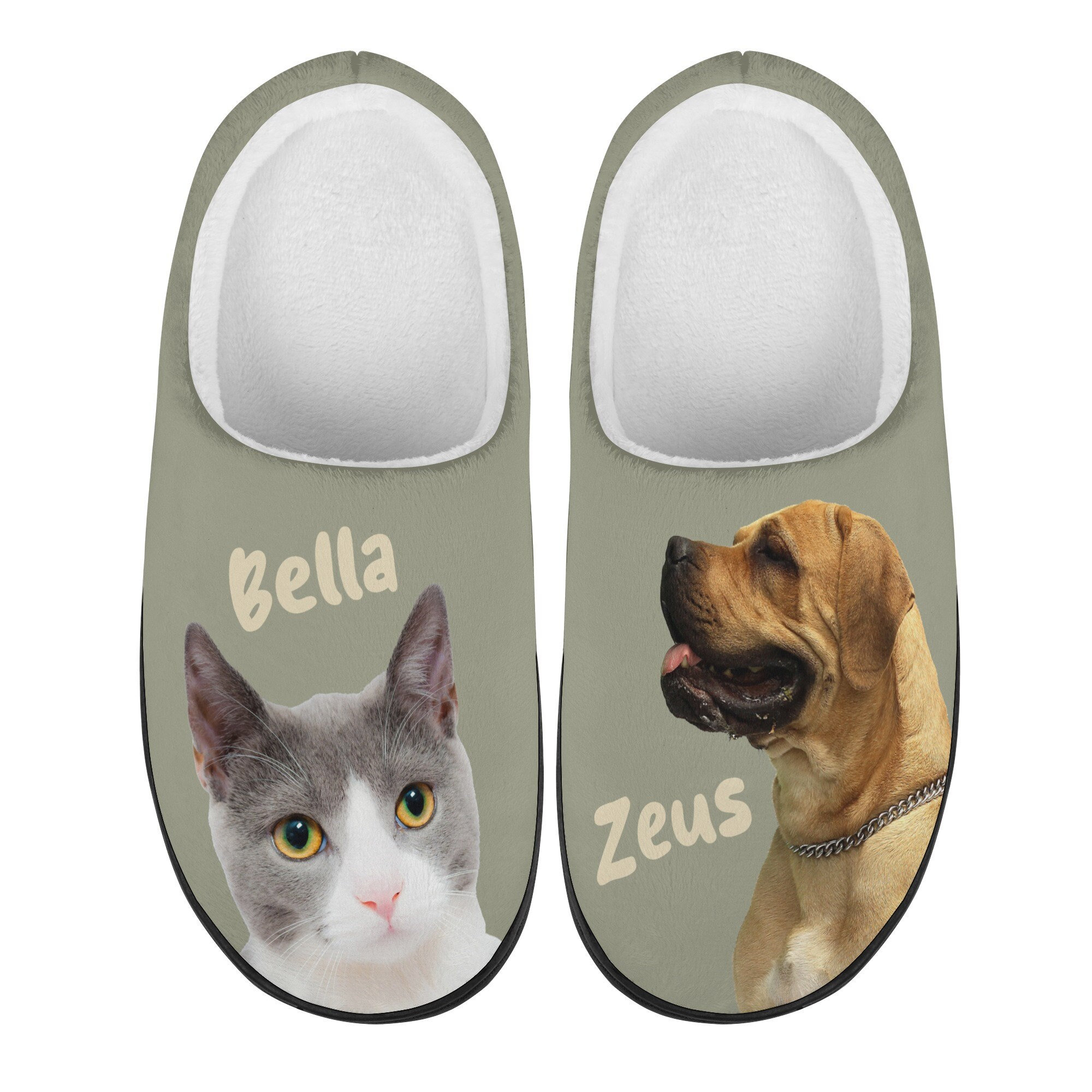 Pet Face Slippers Gift Dog Lover Custom Unisex Cat Slides for Her
