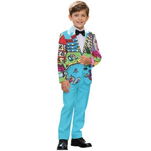 Kids Custom Suit Jacket and Pants 2 Piece Set Personalized Youth Blazer & Slacks Combo for Boys or Girls Any Color Logo Image Photo Pattern image 8