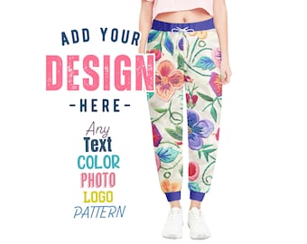 Custom Sweatpants Personalized Unisex Joggers Mens or Womens Sweat Pants with Drawstring Customize Any Color Photo Logo Pattern Image Text